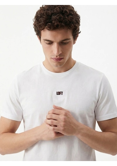 Loft Regular Fit Beyaz Erkek T-shirt Lf2042492
