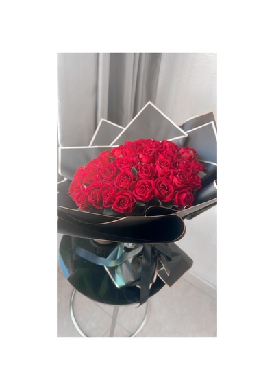 50 Adetli Kalıcı Solmayan Kırmızı Kadife Gül İsteme Çiçeği Bouquet - 617193533 Diğer