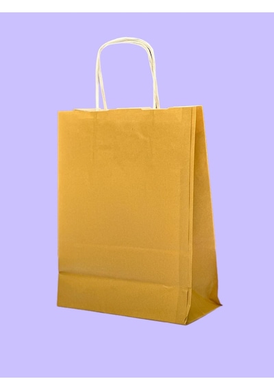 1.kalite 18x8x24cm 1 Li Yağ Yeşili Renkli Kraft Kağıt Çanta Hediye Poşeti Hediye Paketi Kraft Çanta