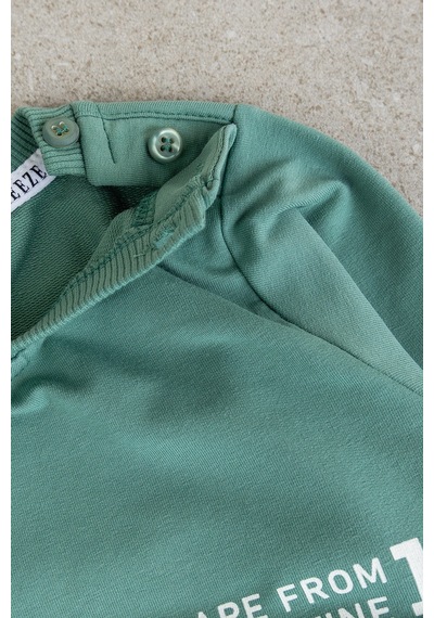 Babymod Erkek Çocuk Cool The Best Baskılı Yeşil Sweatshirt Ve Gri Eşofman Altı Takım