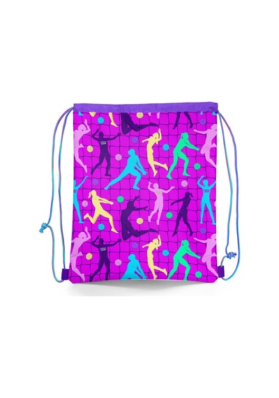 Coral High Kids Pembe Mor Voleybol Desenli İpli Büzgülü Sırt Çantası 12649 Pembe - Beyaz