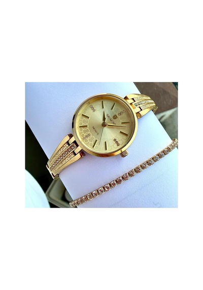 Rym-1043 Quartz Kadın Kol Saati - Su Geçirmez - Kasa Ve Kordon Çelik - 2 Yıl Garanti Gold Sarı