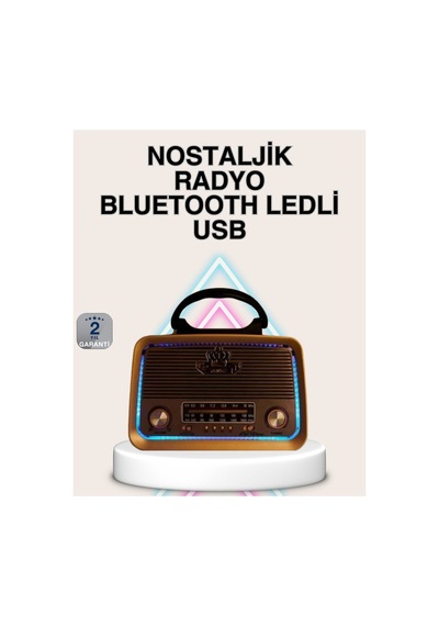 Ahşap Nostaljik Radyo Bluetooth Usb Sd Kart Destekli - Hs08376831-2689 Renkli