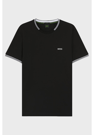 Boss Streç Pamuklu Regular Fit Bisiklet Yaka T Shirt Erkek T Shirt 50521245 001 Siyah