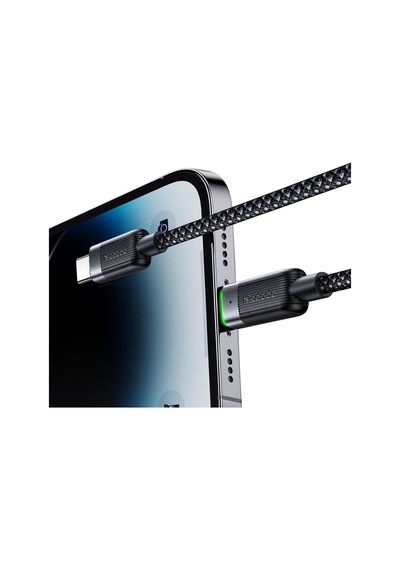 Ca-2010 36w Usb-c To Lightning Manyetik Sarilabilir Kablo - 1.2 M, Siyah Standart