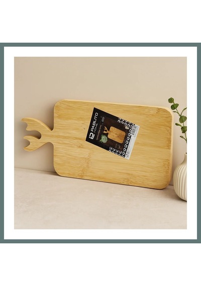 Ventra Ahşap Bambu Kesim Panosu 22x36 Cm Geyik Boynuz Saplı Ventra Çok Renkli