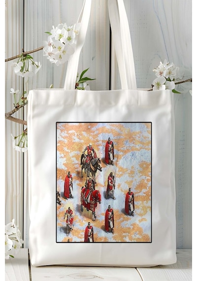 Art Hediye Age Of Empires Oyun Baskılı Omuz Çanta Kişiye Özel Model 7 Çok Renkli