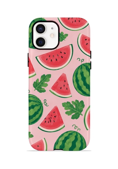 Apple iPhone Uyumlu 11 Vorian Çift Katmanlı Magsafe Kılıf Watermelon Garden Party