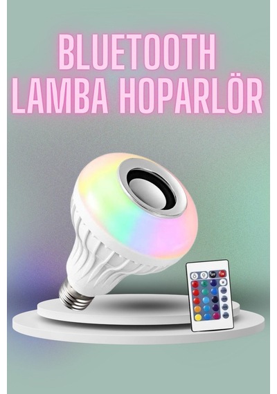 Kumandalı Rgb Led Işık Bluetooth Hoparlör Ses Lambası Renkli Ampul -