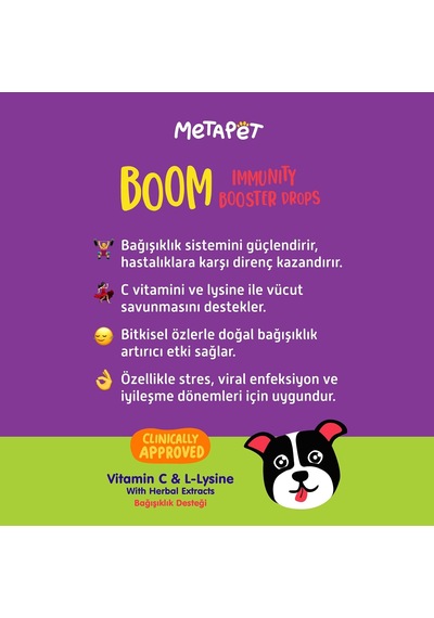 Köpek Bağışıklık Vitamin Damlası C Vitamini L-lizin 50 Ml