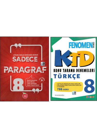 Newton 8.sınıf Sadace Paragraf+fenomen Türkçe Konu Tarama Denemeleri 2 Kitap
