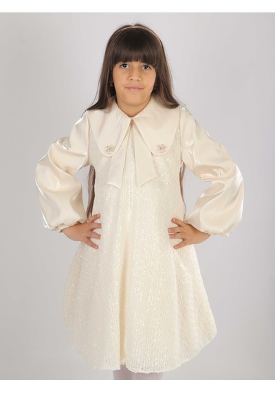 Xo Kids Kız Çocuk Elbise 7-11 Yaş 26571 Bej