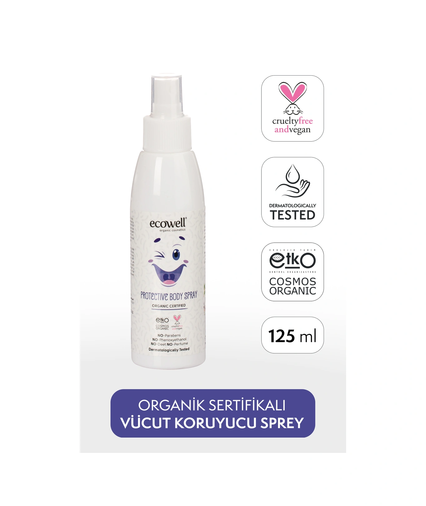 Ecowell Organik Vücut Koruyucu Sprey 125 ML