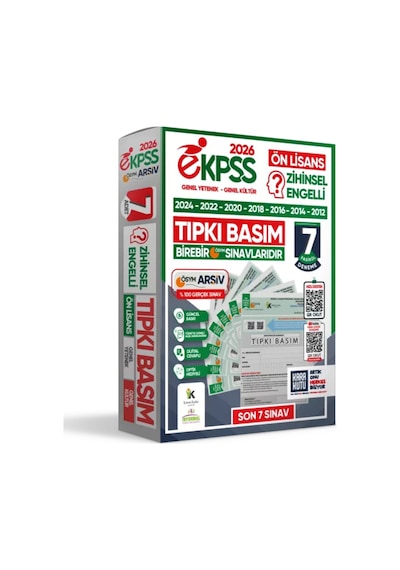 2026 Ekpss Ön Lisans Zihinsel Engelli ÖSYM Çıkmış Soru Tıpkı Basım 7li Kitapçık Tg Deneme Paketi