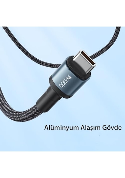 60w Hasırlı Type-c To Type-c Pd Hızlı Şarj Kablosu, 1.2 Metre Diğer