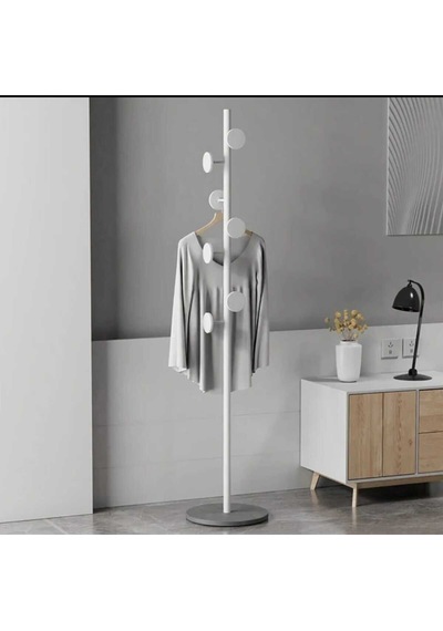 Metal Beyaz Ayaklı Askılık Elbise Askısı Portmanto Askılık 165 32 Cm Beyaz