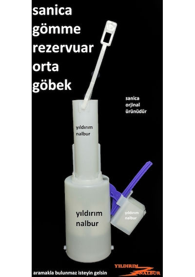 Sanica Gömme Rezervuar Orta Göbek Klozet İç Takım Sanika Çubuklu Beyaz