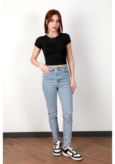 Giysa Kadın Yüksek Bel Lyc Skinny Jean Açık Mavi