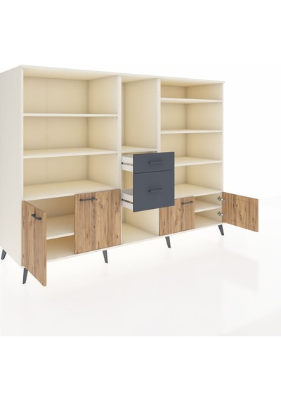 Kronos Dolap 10 Raflı 2 Çekmeceli 4 Kapaklı 220x59x163 Aytaşı-çam Aytaşı-çam/antrasit Kronos Dolap 10 Raflı 2 Çekmeceli 4 Kapaklı 220x59x163 Aytaşı-çam Aytaşı-çam/antrasit