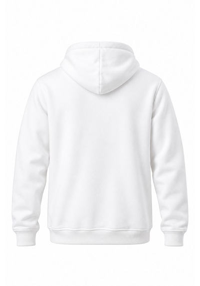 Coal City Erkek 3 İplik Şardonlu Oversize Kapüşonlu Sweatshirt Yumuşak Dokulu Beyaz