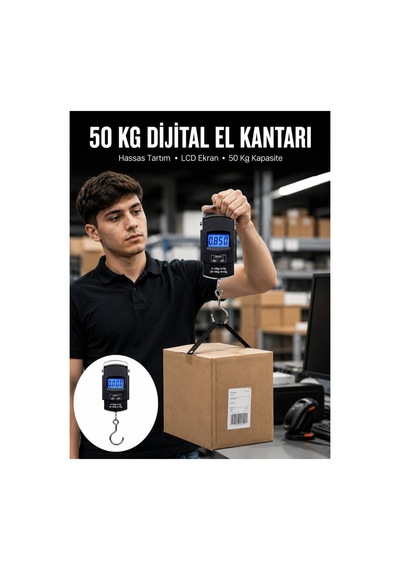 50 Kg Dijital El Terazisi Cep Tartısı El Kantarı Terazi Yeni Nesil - Hs08371343-8079 Kırmızı