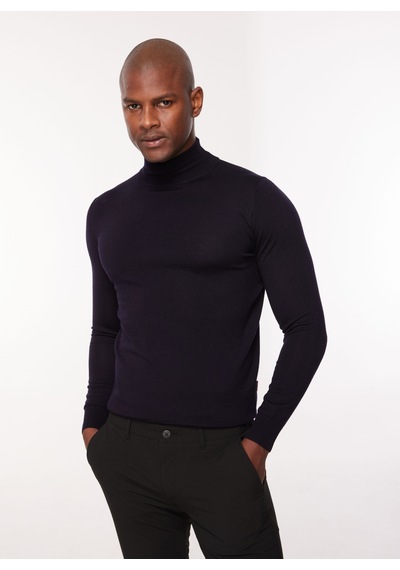 At.p.co Yarım Balıkçı Yaka Slim Fit Siyah Erkek Kazak A274a07emp-
