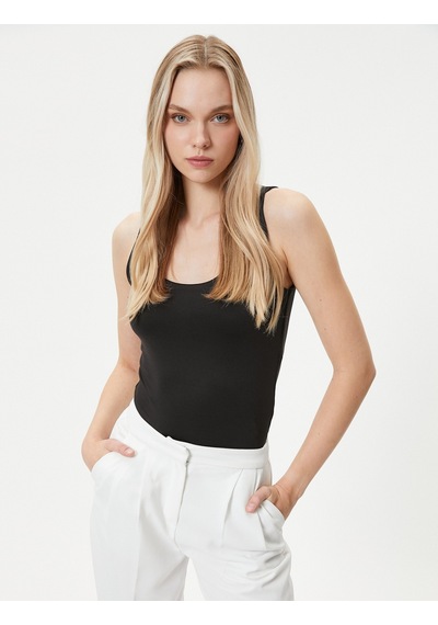 Koton Askılı Atlet Basic U Yaka Slim Fit Siyah 4sak10013ek 4SAK10013EK999