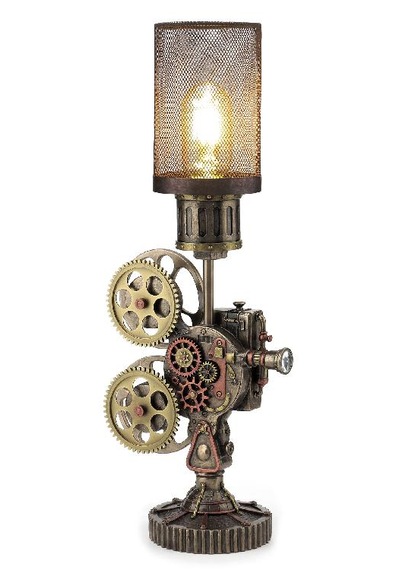 Veronese Steam Punk Projektör Masa Lambası Figür 31x46cm