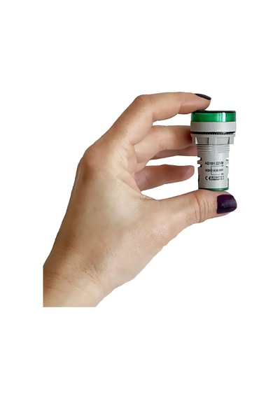 Mini Dijital Voltmetre 22mm Ac 60-500v Led Yeşil Işık