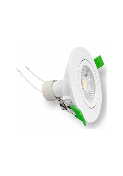 Gu10 Led Spot Armatür Seti Beyaz Kasa Dahil 4000k Doğal Beyaz Yuvarlak Spot Lamba Tak Çalıştır 6,5cm Uyumlu