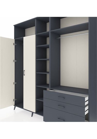 Hyperion Dolap 9 Raflı 3 Çekmeceli 2 Askılı 220x44x243 Antrasit-aytaşı/antrasit Aytası/antrasıt Hyperion Dolap 9 Raflı 3 Çekmeceli 2 Askılı 220x44x243 Antrasit-aytaşı/antrasit Aytası/antrasıt