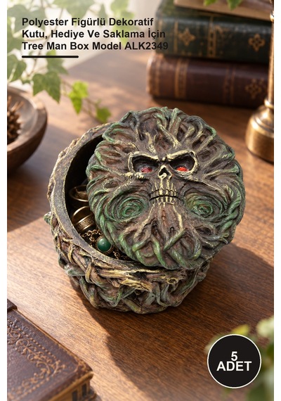 5 Adet Ağaç Adam Kutu Polyester Figürlü Dekoratif Kutu,  Ve Saklama İçin Tree Man Box Model Alk2349