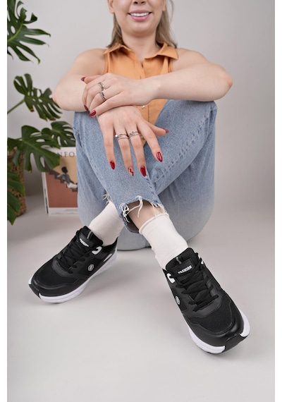 Nesilshoes Nesil Shoes Queen 2105 Siyah Beyaz Kadın Senakers Siyah&beyaz