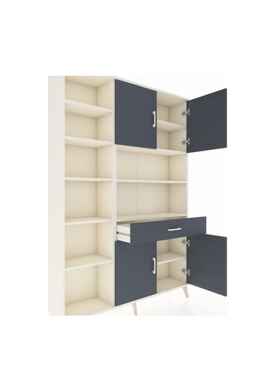 Arges Dolap 10 Raflı Tek Çekmeceli 4 Kapaklı 132x30x195 Aytaşı-antrasit/antrasit Antrasıt/antrasıt Arges Dolap 10 Raflı Tek Çekmeceli 4 Kapaklı 132x30x195 Aytaşı-antrasit/antrasit Antrasıt/antrasıt