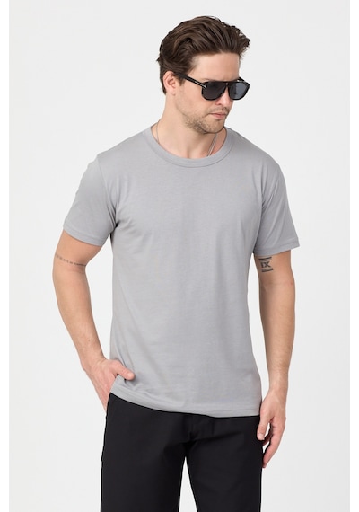 Tonny Black Normal Kalıp Rahat Basic T-shirt Erkek Gri Tbtshrt010