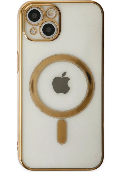 Apple İphone 14 Plus Kılıf Magneticsafe Lazer Silikon - Gold
