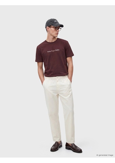 LC Waikiki Xsıde Mürdüm Bisiklet Yaka Baskılı Erkek Tişört Dark Plum