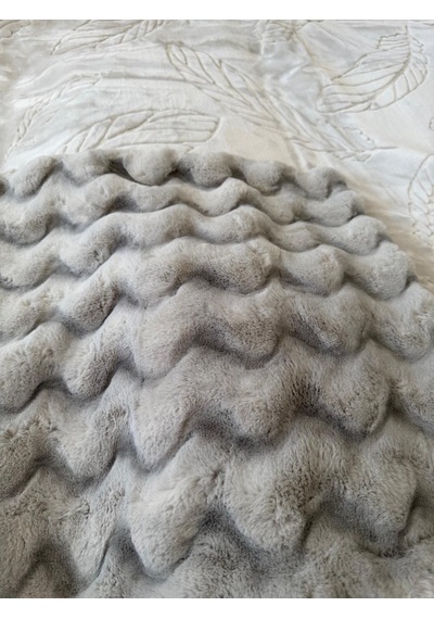 Aslan Bubble Çift Taraflı / Çift Katlı /çift Kişilik/ Lüx Battaniye/ 4,5 Kg / Modern / Şık / Çeyizlik Açık Gri