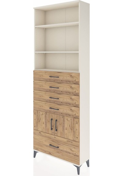 Arges Dolap 4 Raflı 5 Çekmeceli 2 Kapaklı 88x30x243 Aytaşı-çam Aytaşı