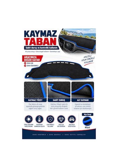 Trobus Seat İbiza 2008-2017 3d Torpido Koruma Kılıfı - Mavi Biye