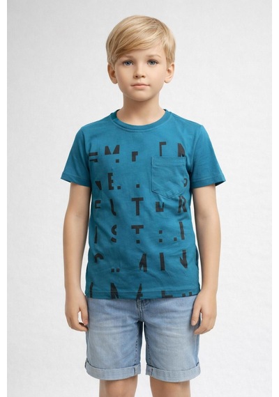 Yale Kids 8-12 Yaş Erkek Çocuk Tişört Koyu Petrol Mavi