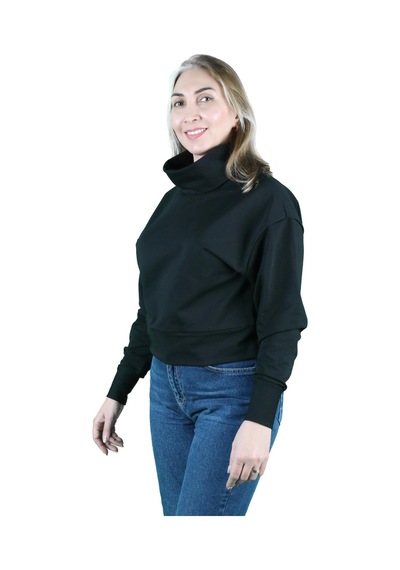 Kadın 2 İplik Degaje Yaka Sweatshirt 001