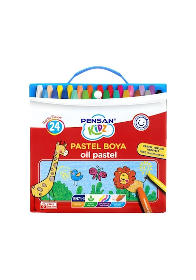 Pensan Kidz Pastel Boya Çantalı 24 Renk Çok Renkli