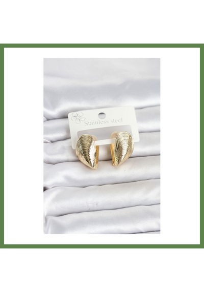 Bezos 316l Çelik Gold Renk Midye Model Kadın Küpe Hb006