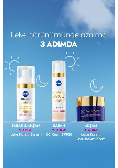 Nivea Luminous630 Koyu Leke Karşıtı CC Yüz Kremi SPF30 40 ML