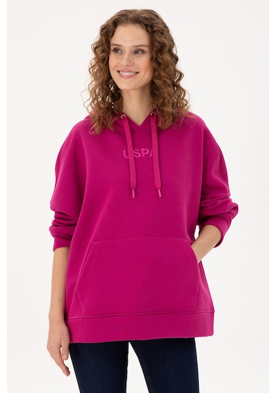U.S. Polo Assn.  Kadın Fuşya Kapüşonlu Sweatshirt 50292370-VR023