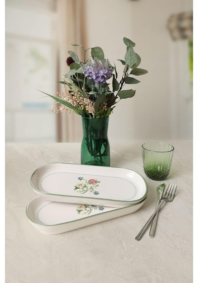 Lexroo Rose Line Noyan Kayık Tabak 26 Cm 2 Adet 22913 Çok Renkli