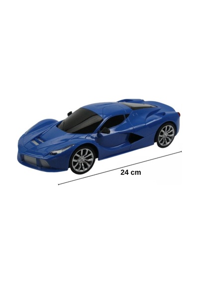 Uzaktan Kumandalı Şarjlı Araba 24 Cm Işıklı Ferrari & Lamborghini Model Full Fonksiyonlu Oyuncak Lacivert Ferrari