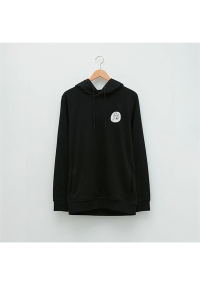 Minimal Kadın Özel Tasarım Baskılı Kapüşonlu Sweatshirt Siyah