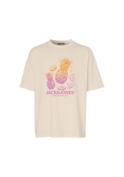 Jack & Jones Jack&jones Lafayette 2 Erkek Bej Yuvarlak Yaka Tişört 12255642-BUT Bej